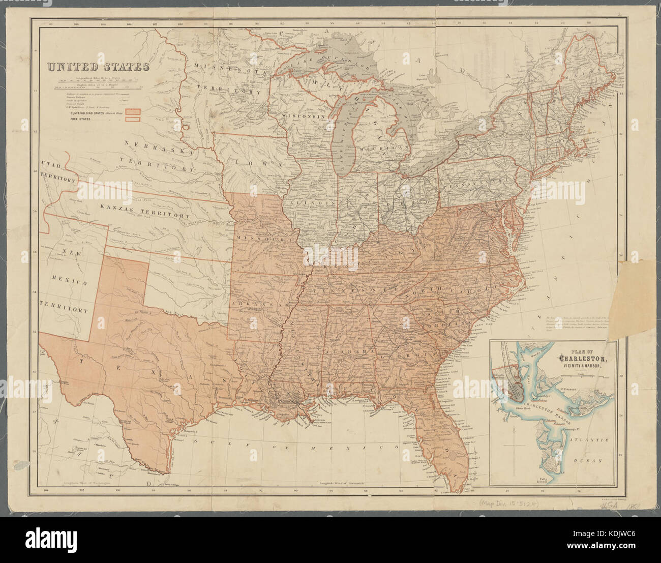 L'œuvre la carte des États-Unis d'Amérique du Nord (NYPL b20643931 5564119) Banque D'Images