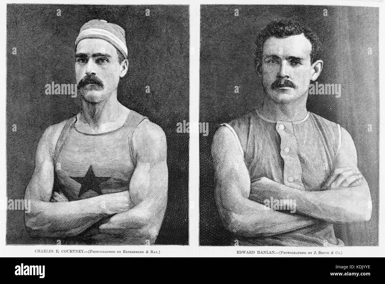 Portraits de Charles E. Courtney et Edward Hanlan Banque D'Images