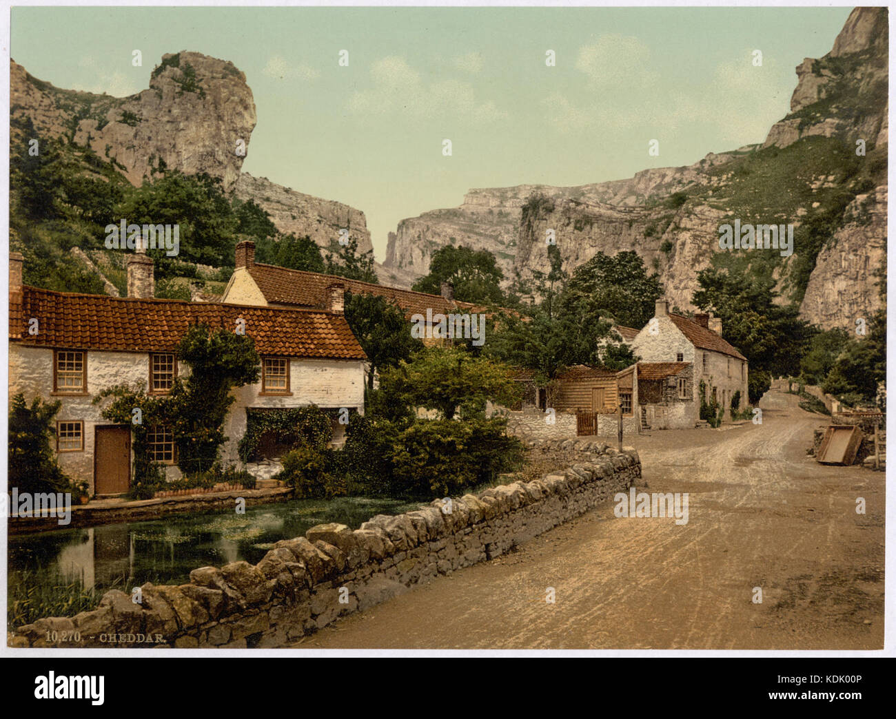 Route à travers le Cheddar 1890 Banque D'Images