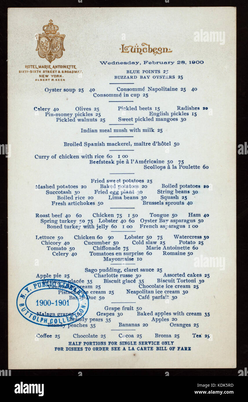 (Déjeuner-causerie organisé par) Hôtel Marie Antoinette (at) 66ème Rue et Broadway (NY) (HÔTEL ;) (NYPL Hadès 273040466455) Banque D'Images