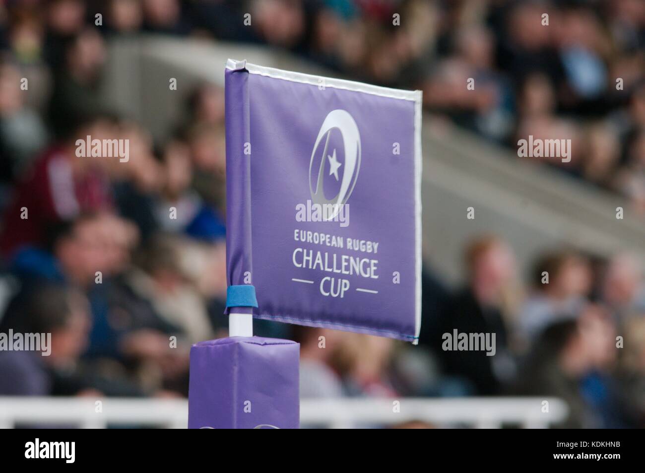 Newcastle upon Tyne, Angleterre, 14 octobre 2017. Drapeau d'angle de la Coupe européenne de rugby à Kingston Park. Crédit : Colin Edwards/Alamy Live News. Banque D'Images