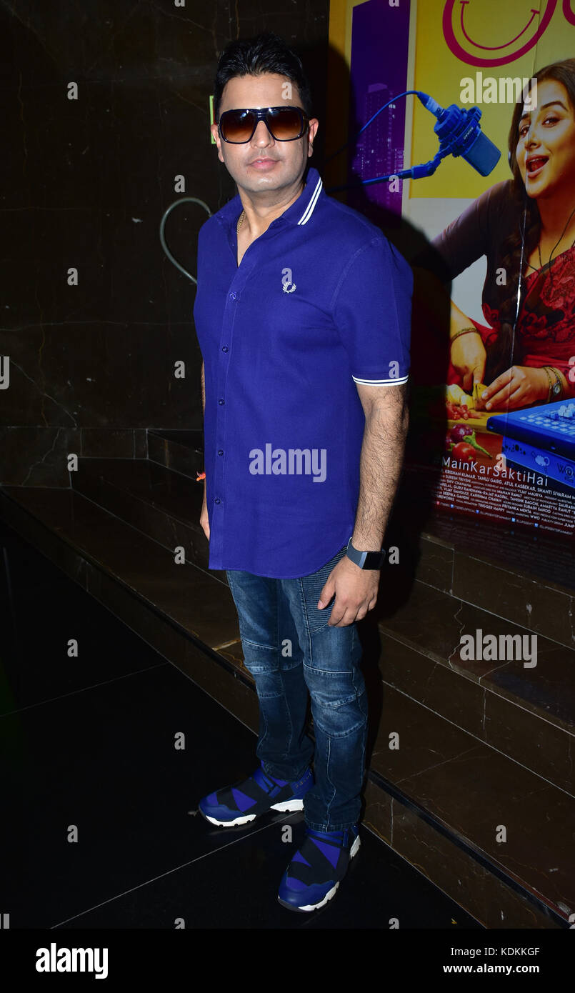 Mumbai, Inde. 14 octobre, 2017. indian film producteur bhushan Kumar à la bande-annonce du lancement de son prochain film 'tumhari à Sulu' cinéma cinepolis, Juhu à Mumbai. crédit : azhar khan/Alamy live news Banque D'Images