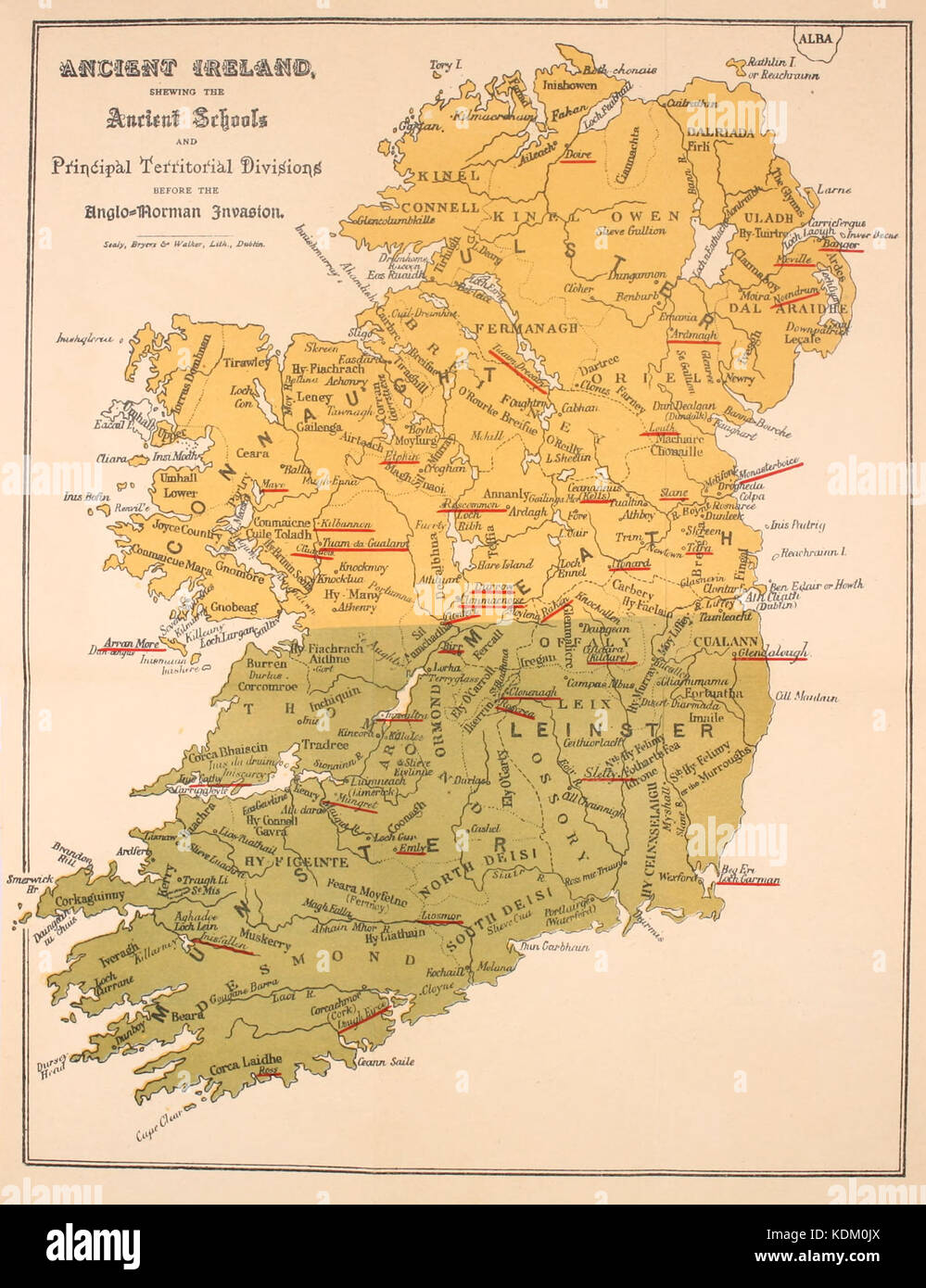 L'invasion anglo-irlandais écoles norma ancienne carte Banque D'Images
