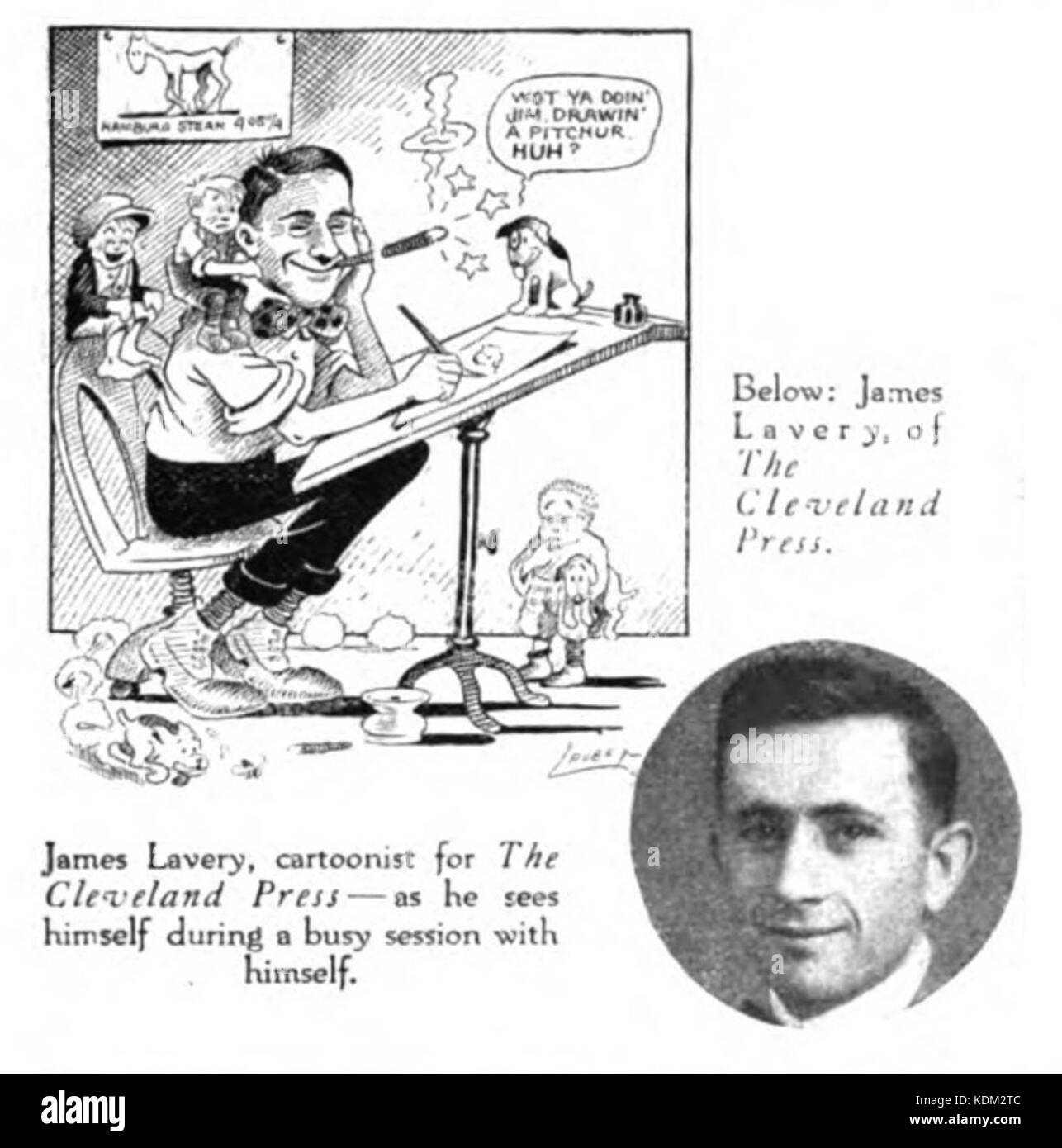 James Lavery auto caricature Banque D'Images