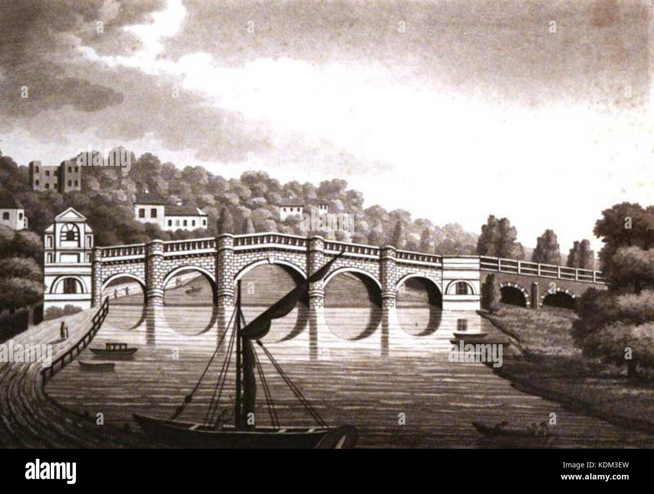 Richmond Bridge, 1802, Samuel L'Irlande Banque D'Images