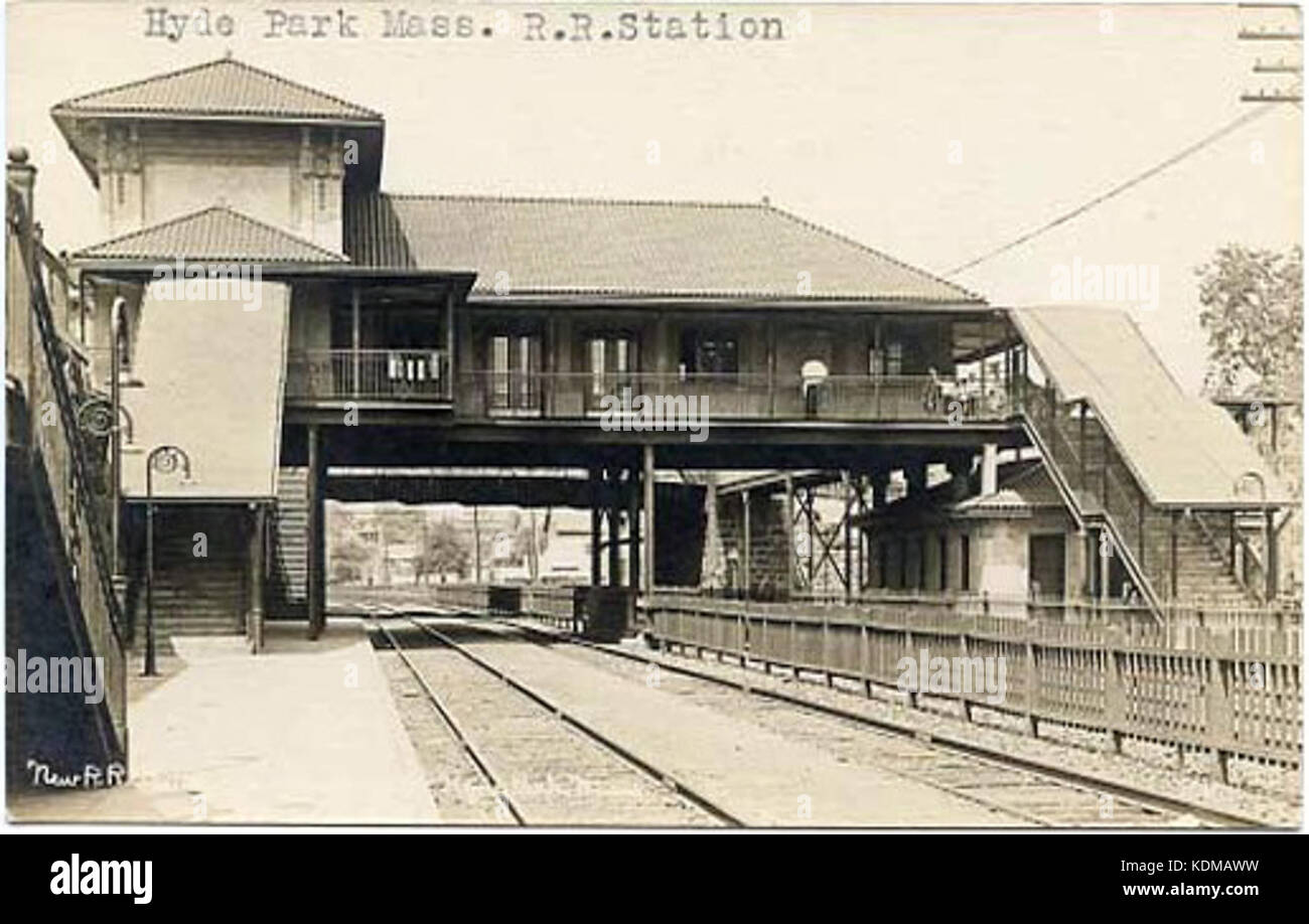 Carte postale au début de la station Hyde Park Banque D'Images