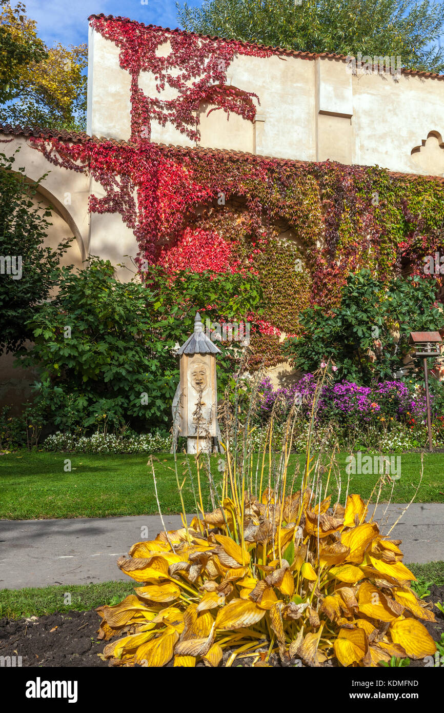 Prague automne à Vojanovy jardin sady, un jardin paisible au coeur de Mala Strana, automne Prague, République tchèque Banque D'Images