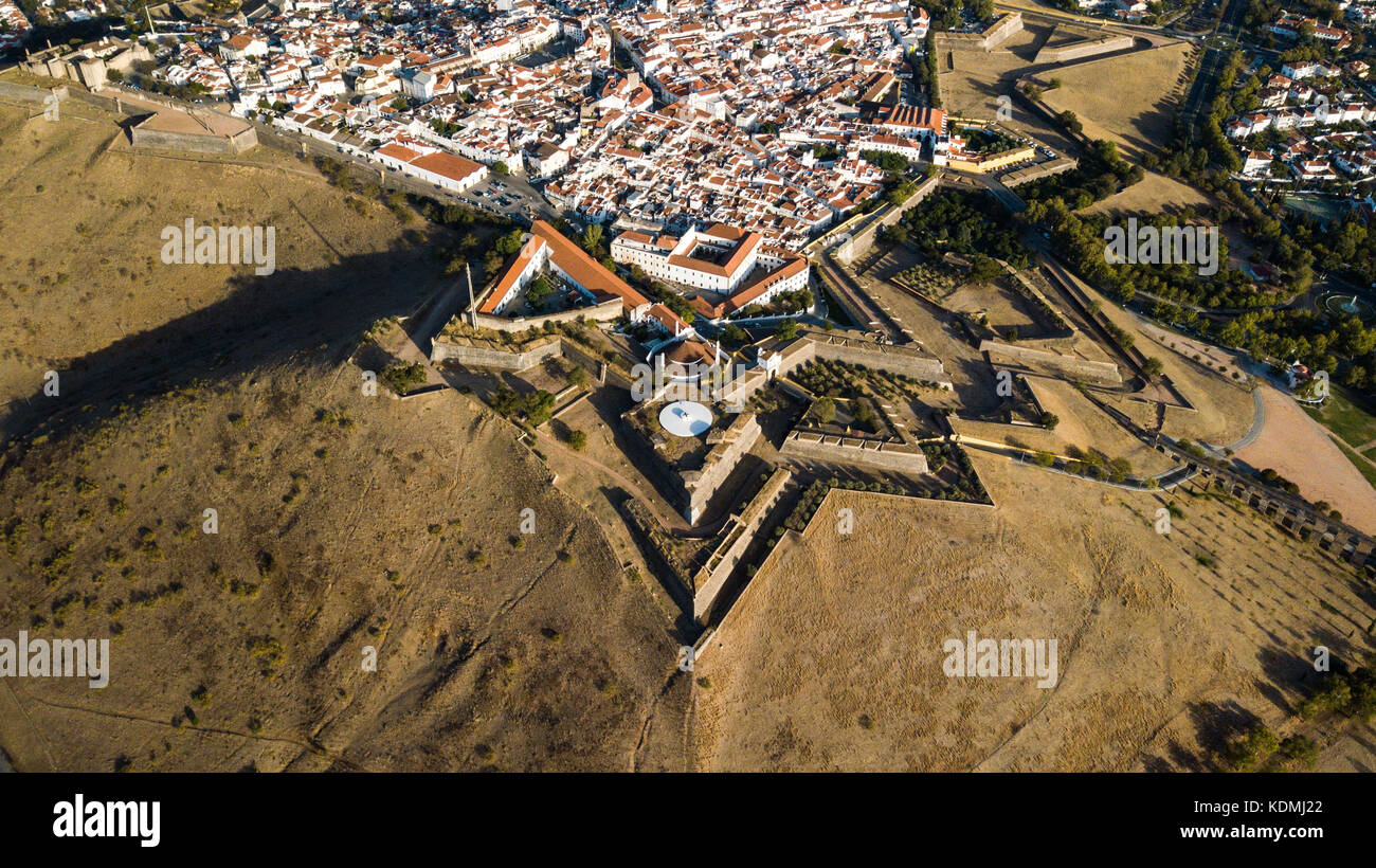 Bastian Fort, remparts, Château de Elvas, Portugal Banque D'Images