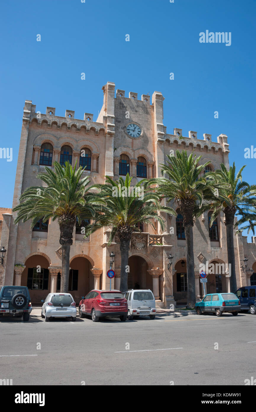 Siège de la police, Ciutadella de Menorca, Îles Baléares, Espagne Banque D'Images