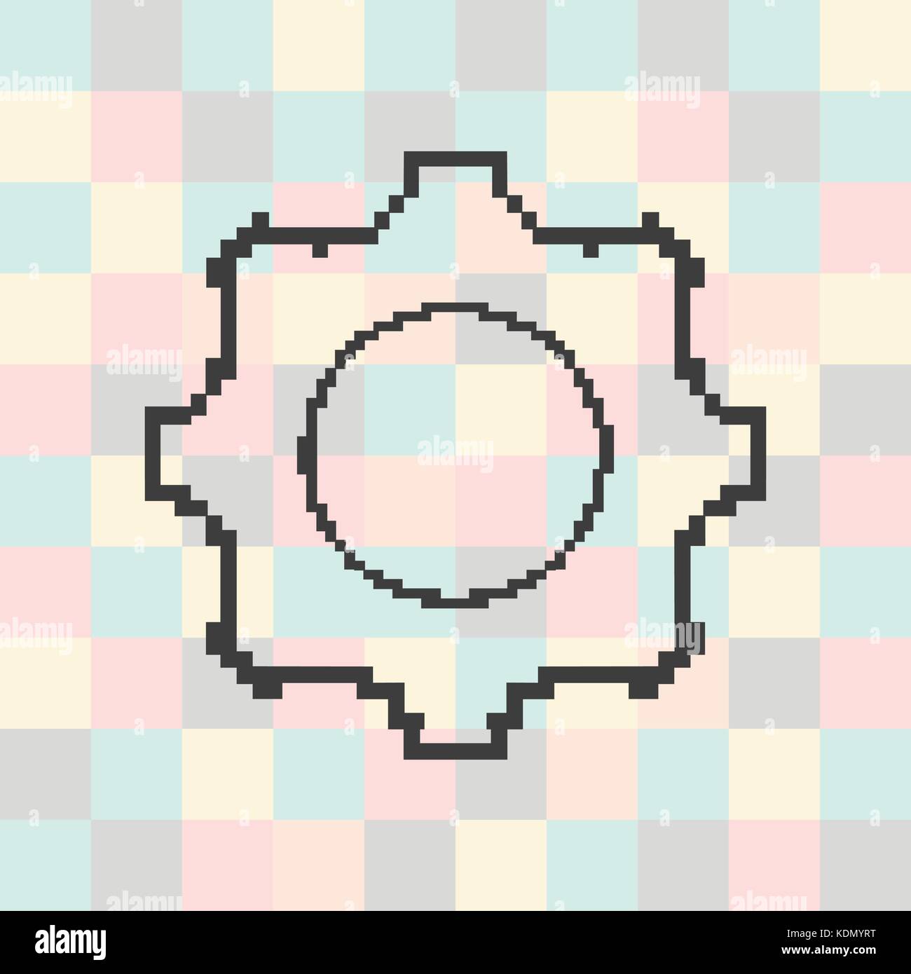 Icône pixel vecteur cog sur un fond carré Illustration de Vecteur