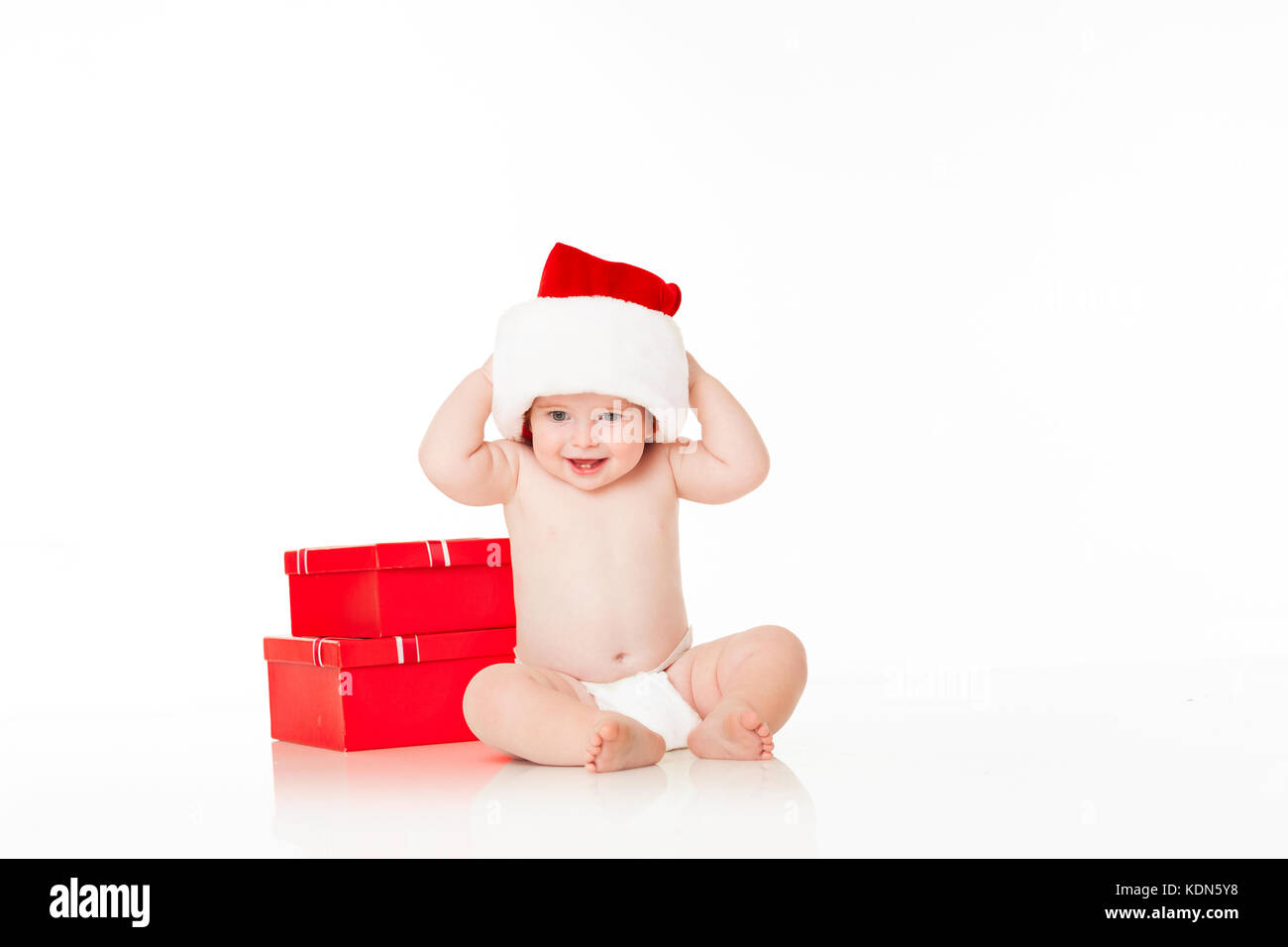 Joli père Noël bébé garçon Banque D'Images