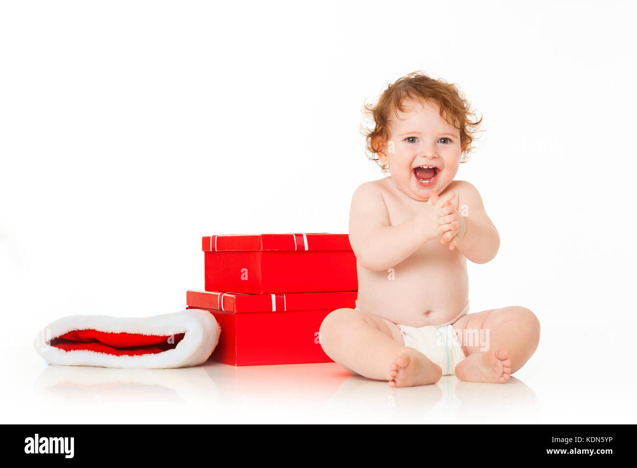 Joli père Noël bébé garçon Banque D'Images