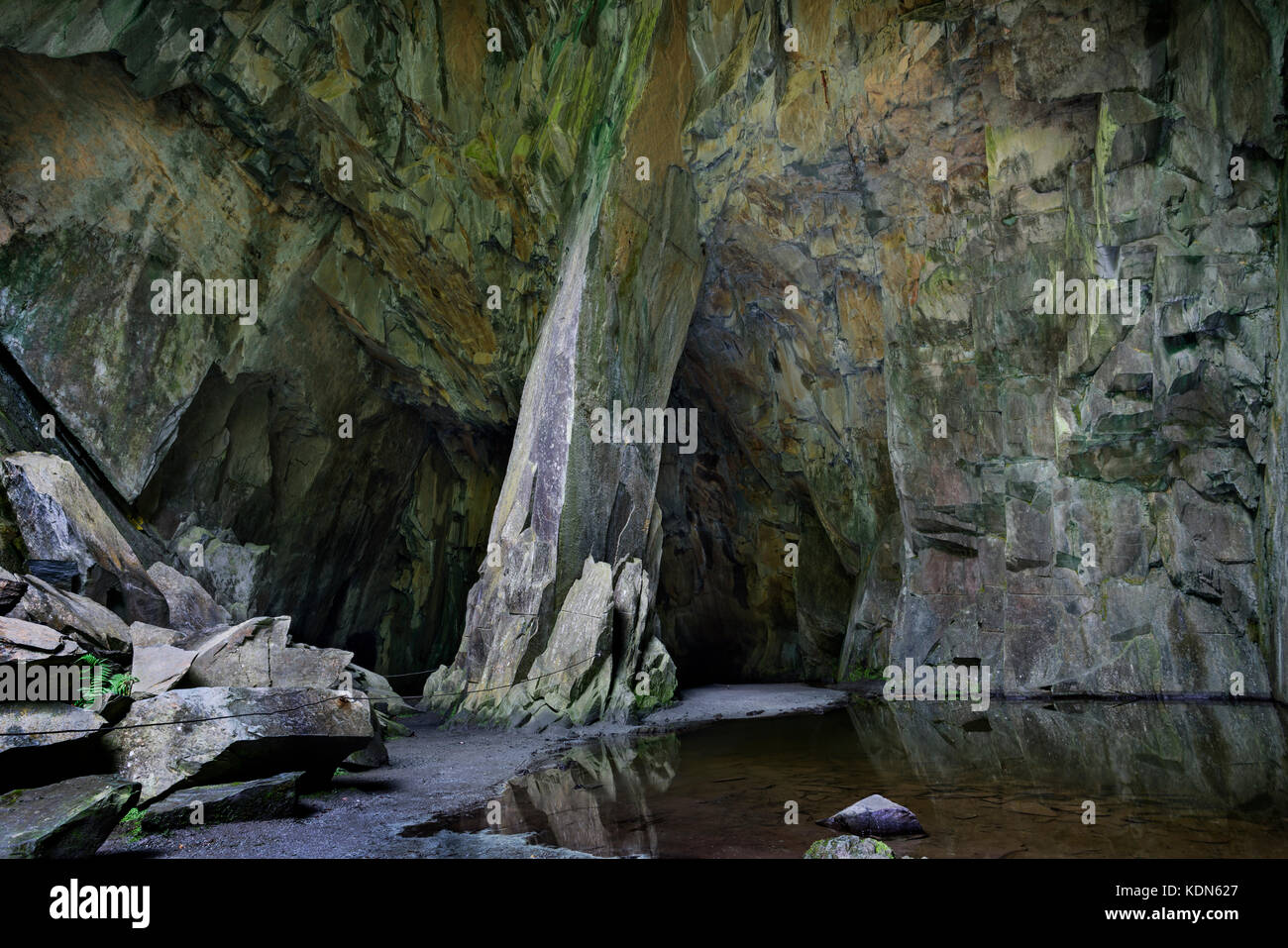 Grotte de la cathédrale La cathédrale, carrière, peu de Langdale, Lake District, Cumbria Banque D'Images