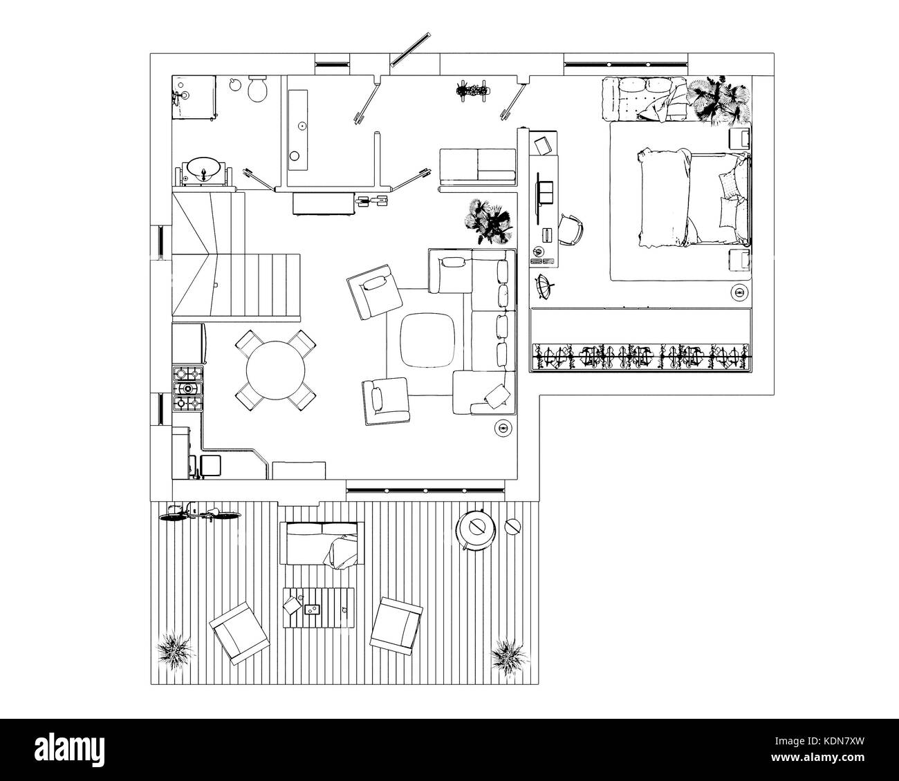 Croquis plan d'étage Banque D'Images