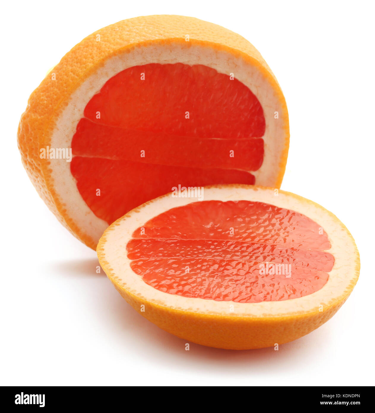 Pamplemousse bio sur fond blanc Banque D'Images
