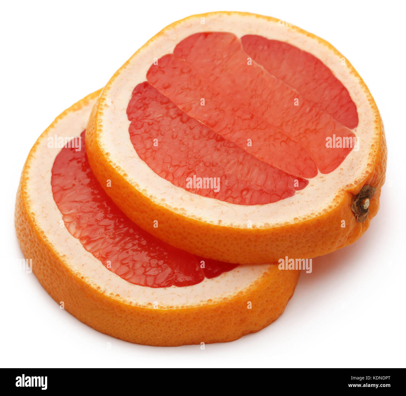 Pamplemousse bio sur fond blanc Banque D'Images