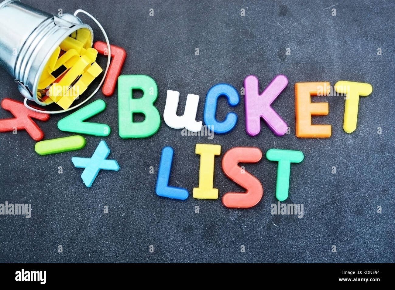 Choses à faire avant de mourir, bucket list concept Banque D'Images