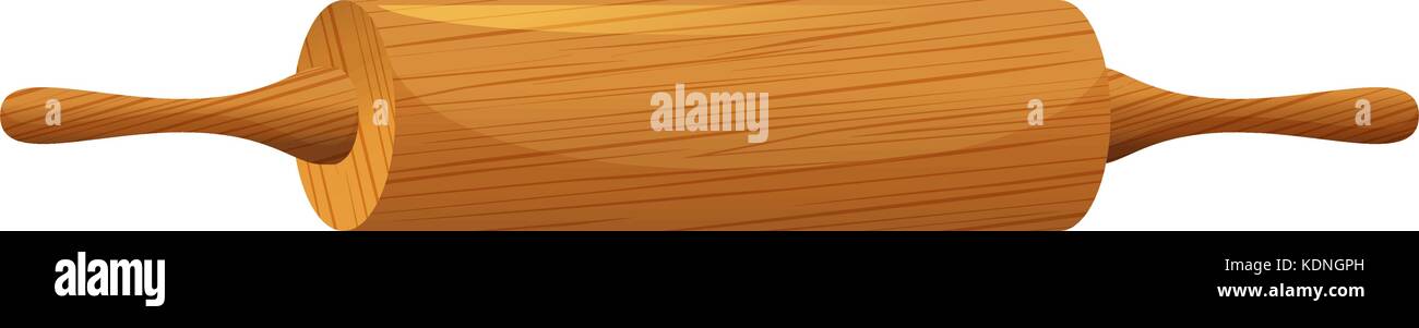 Goupille de rouleau en bois illustration Illustration de Vecteur