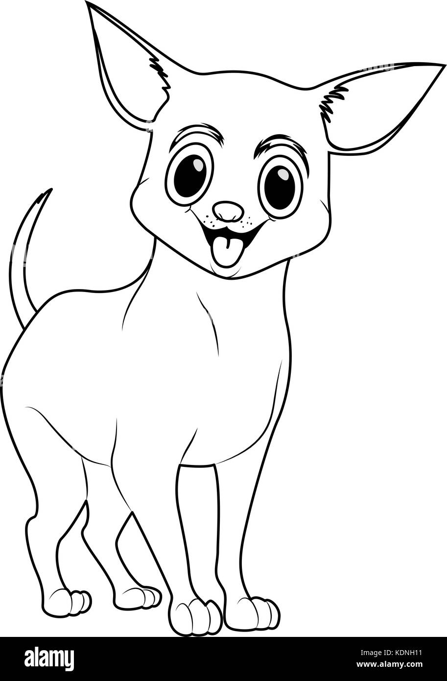 Les grandes lignes d'animaux peu chien chiwawa illustration Illustration de Vecteur