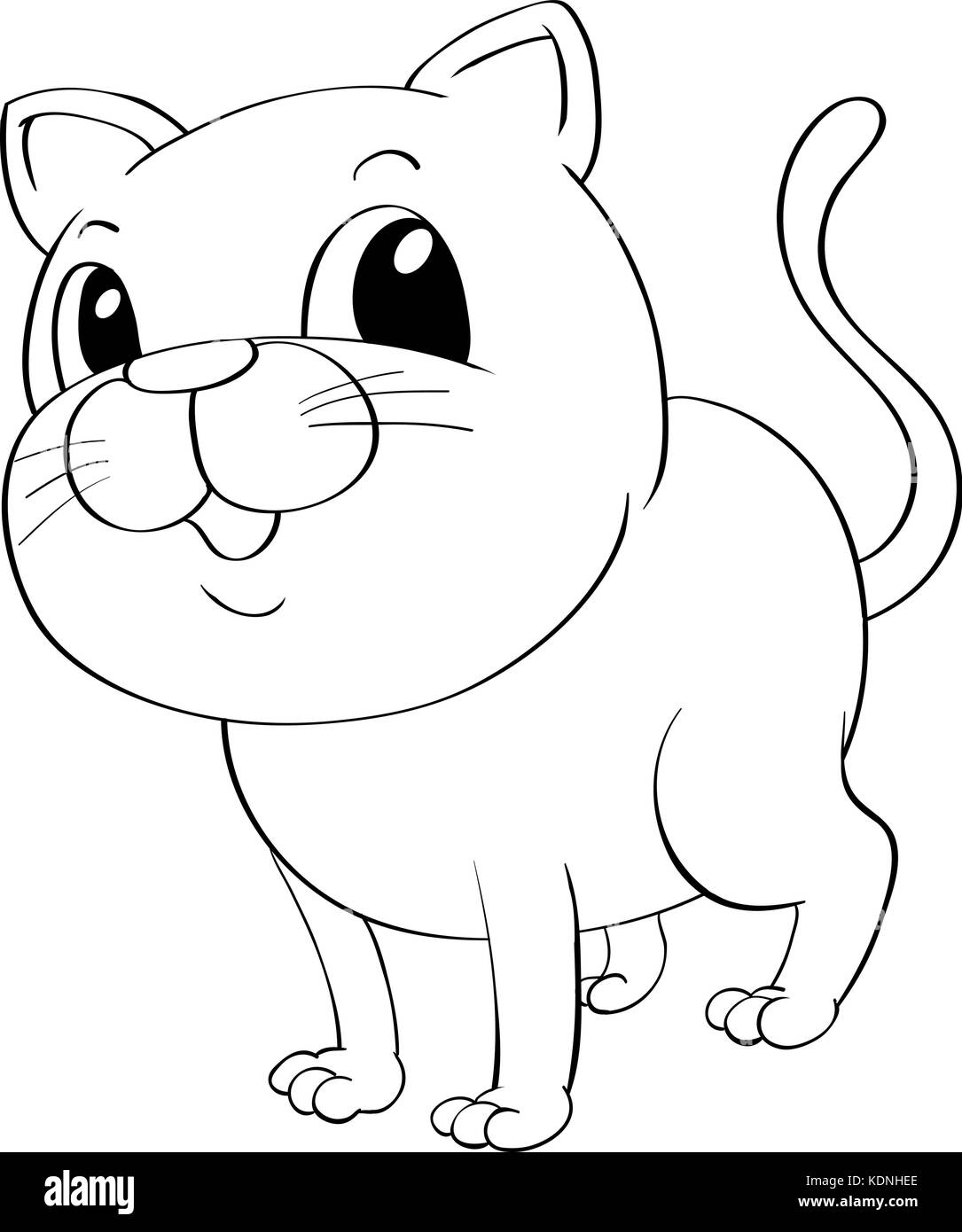 Les grandes lignes d'animal fat cat illustration Illustration de Vecteur