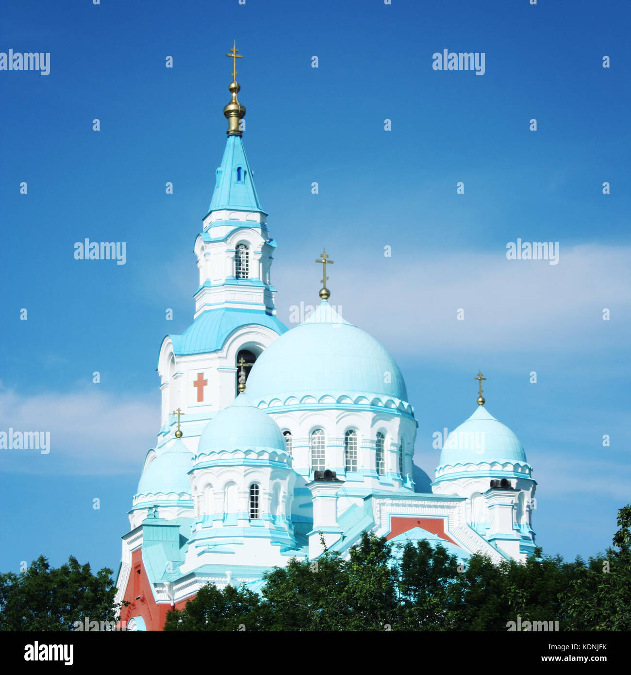 Cathédrale Spaso-preobrajensky de monastère de Valaam. Jour d'été ensoleillé. De photo. Île de Valaam, République de Karelya, la Russie. Banque D'Images