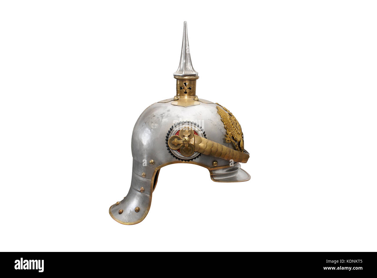 Ancienne barre allemand du 19e siècle, appelé ainsi atteint un sommet (pickelhaube Helm). Banque D'Images