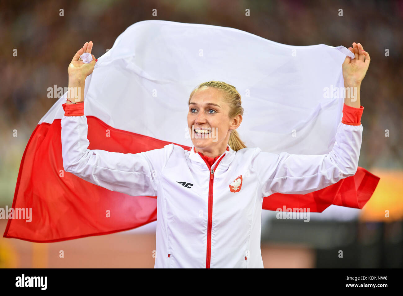 Kamila Lickwinko (Pologne). High Jump Women, médaille de bronze. Championnats du monde de l'IAAF Londres 2017 Banque D'Images
