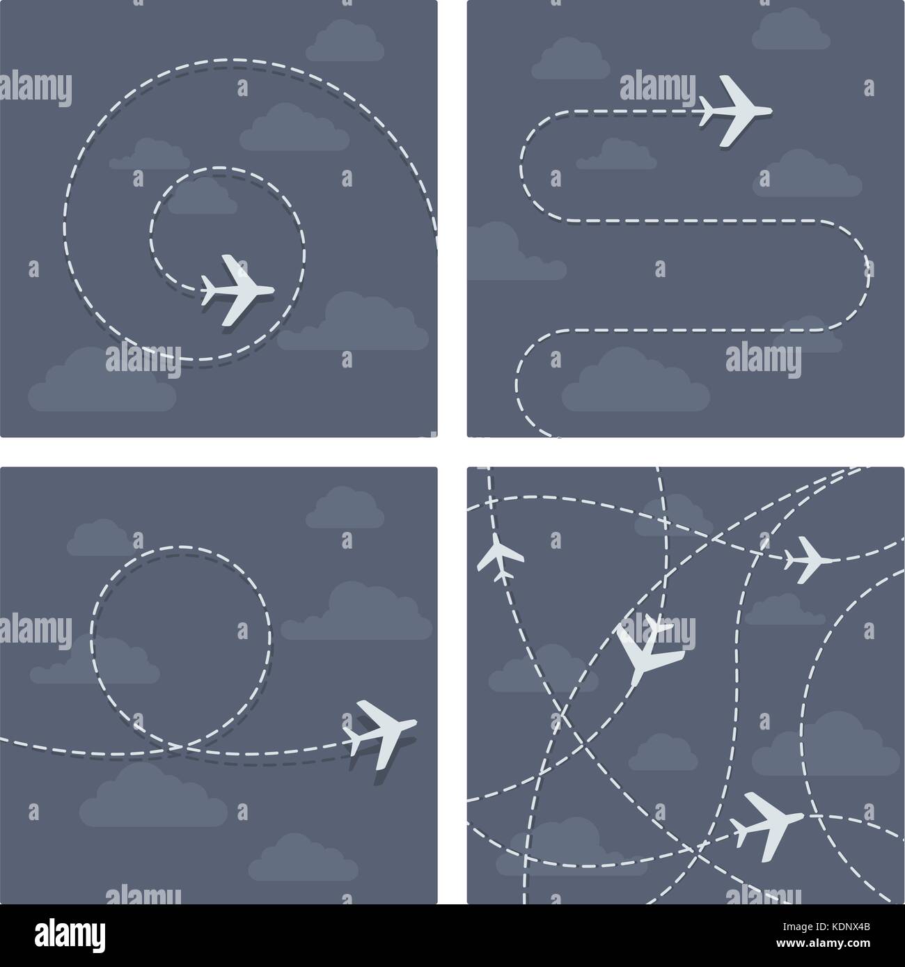 Vol avec un trace de l'avion Illustration de Vecteur