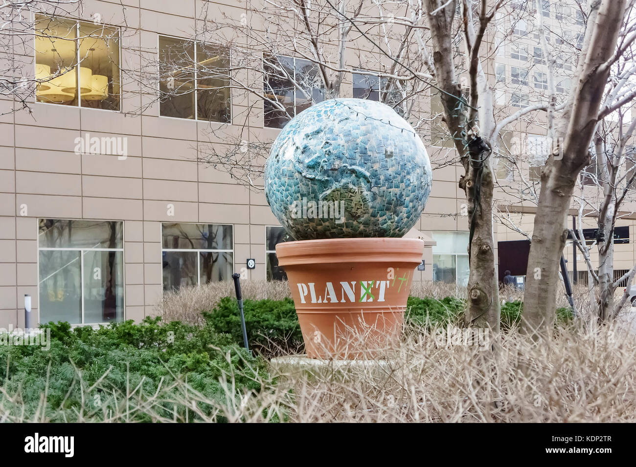 Cute terre comme objet la promotion de l'arj eco-friendly concept à Chicago, Illinois, UNITED STATES Banque D'Images