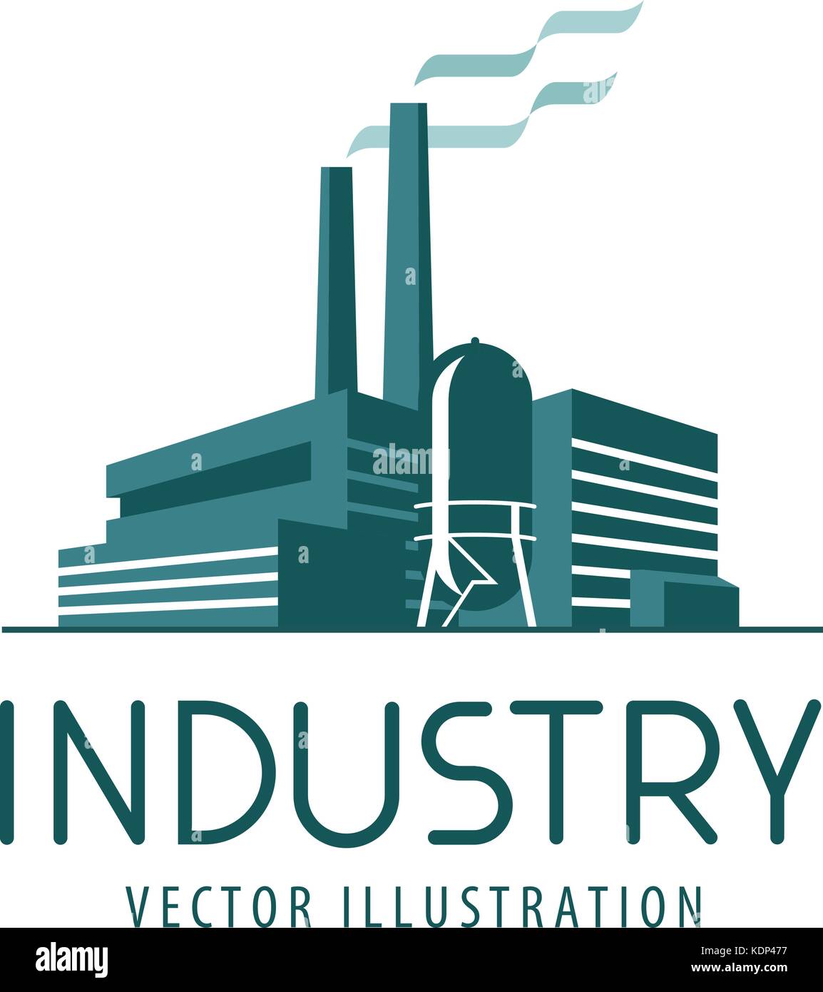 Logo ou icône de l'industrie. Usine, production industrielle, étiquette de construction. Illustration vectorielle Illustration de Vecteur