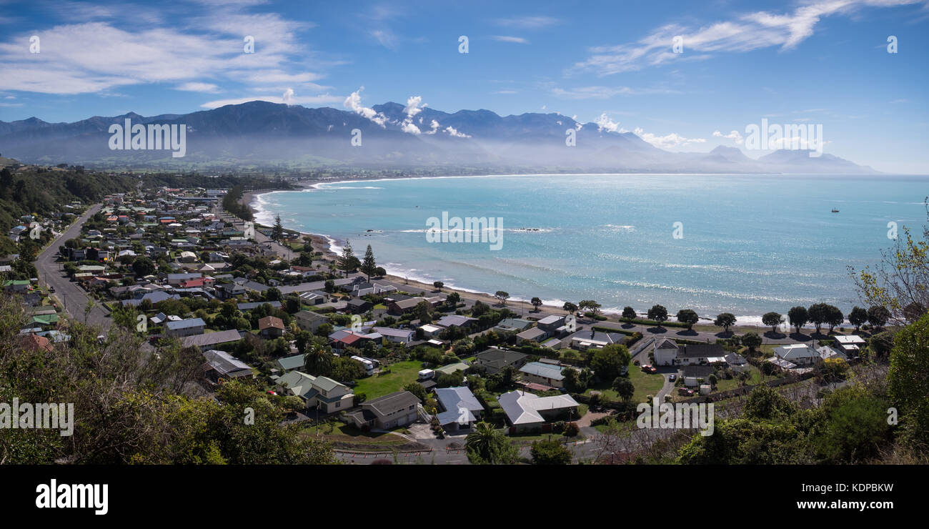 La vue depuis le chemin menant à Kaikoura Lookout dans l'île Sud de la Nouvelle-Zélande Banque D'Images