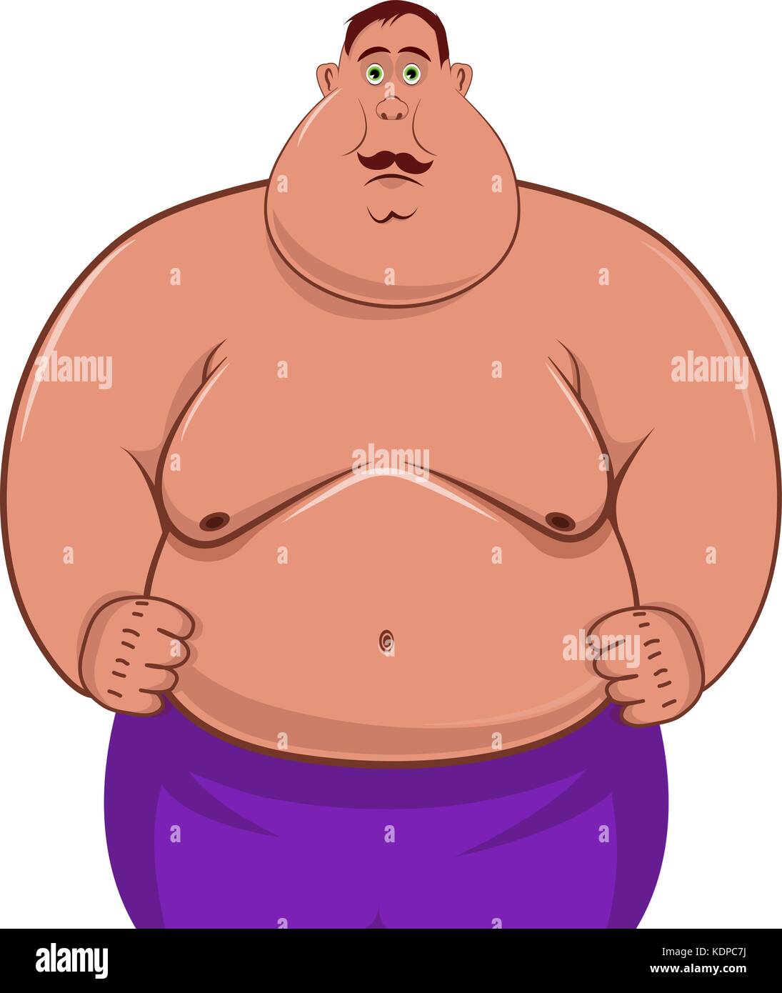 Personnage de dessin animé FAT Man Illustration de Vecteur