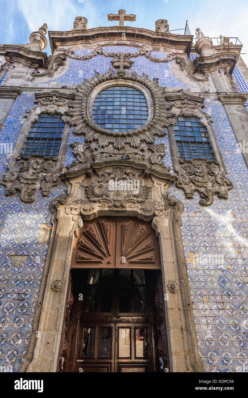 Façade d'azulejo Eglise du troisième ordre (Igreja do Terco) dans la ville de Porto sur la péninsule ibérique, deuxième plus grande ville du Portugal Banque D'Images