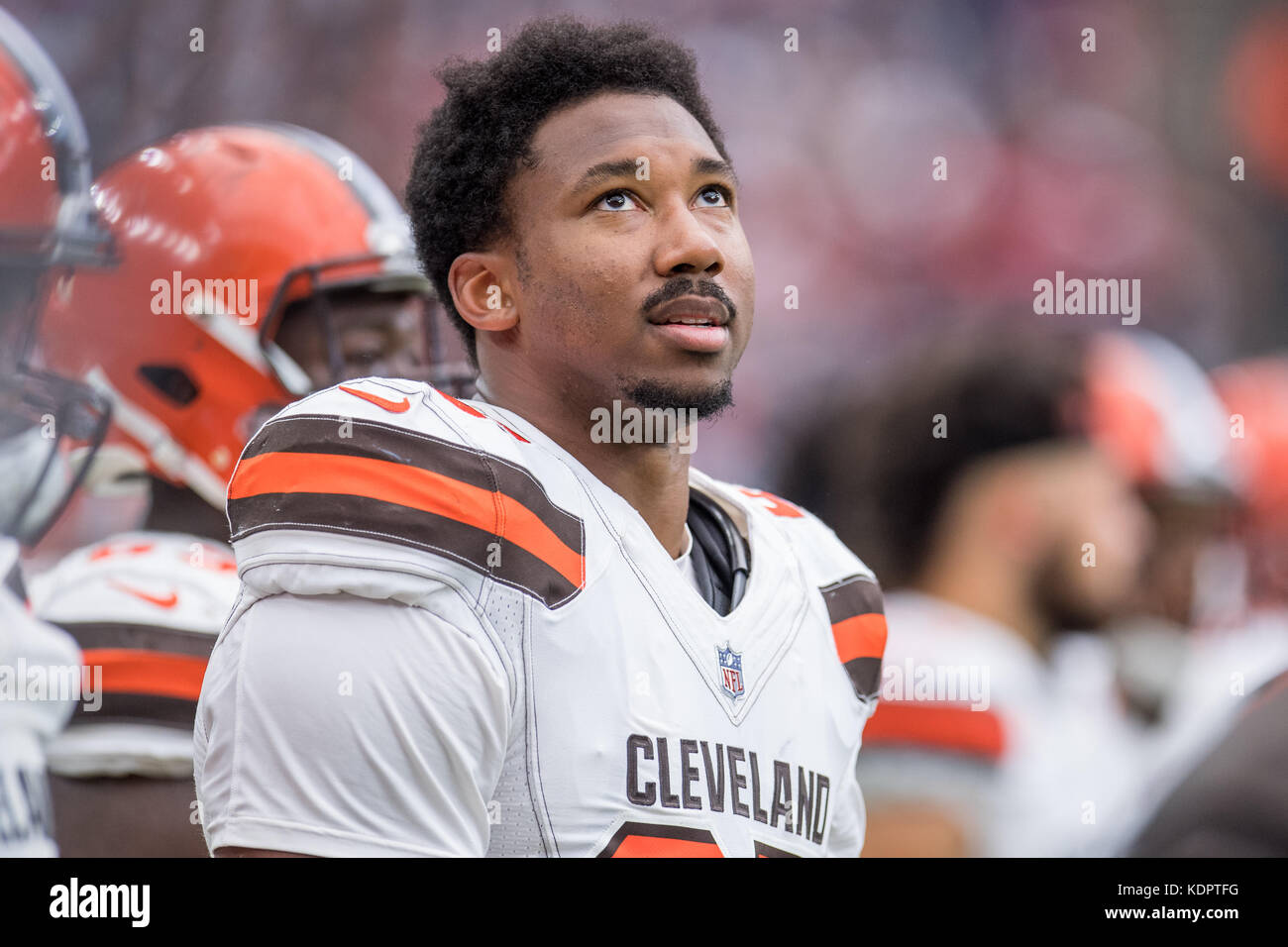 Houston, TX, USA. 15 Oct, 2017. Cleveland Browns défensive fin Myles Garrett (95) au cours du 2e trimestre d'un jeu de football américain NFL Houston Texans entre le et le Cleveland Browns Stadium à NRG à Houston, TX. Trask Smith/CSM/Alamy Live News Banque D'Images