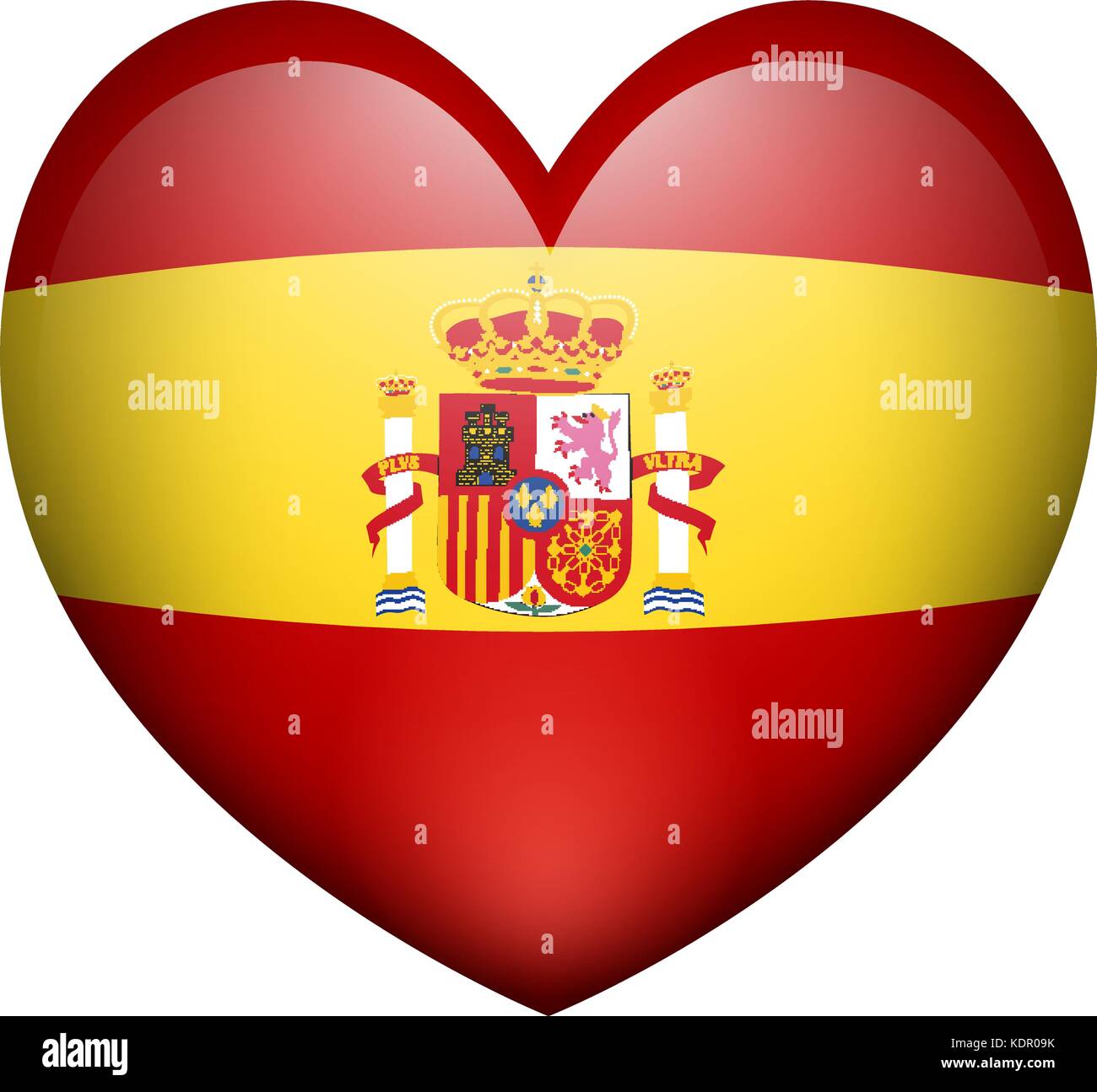 L'icône en forme de coeur pour l'Espagne flag illustration Illustration de Vecteur