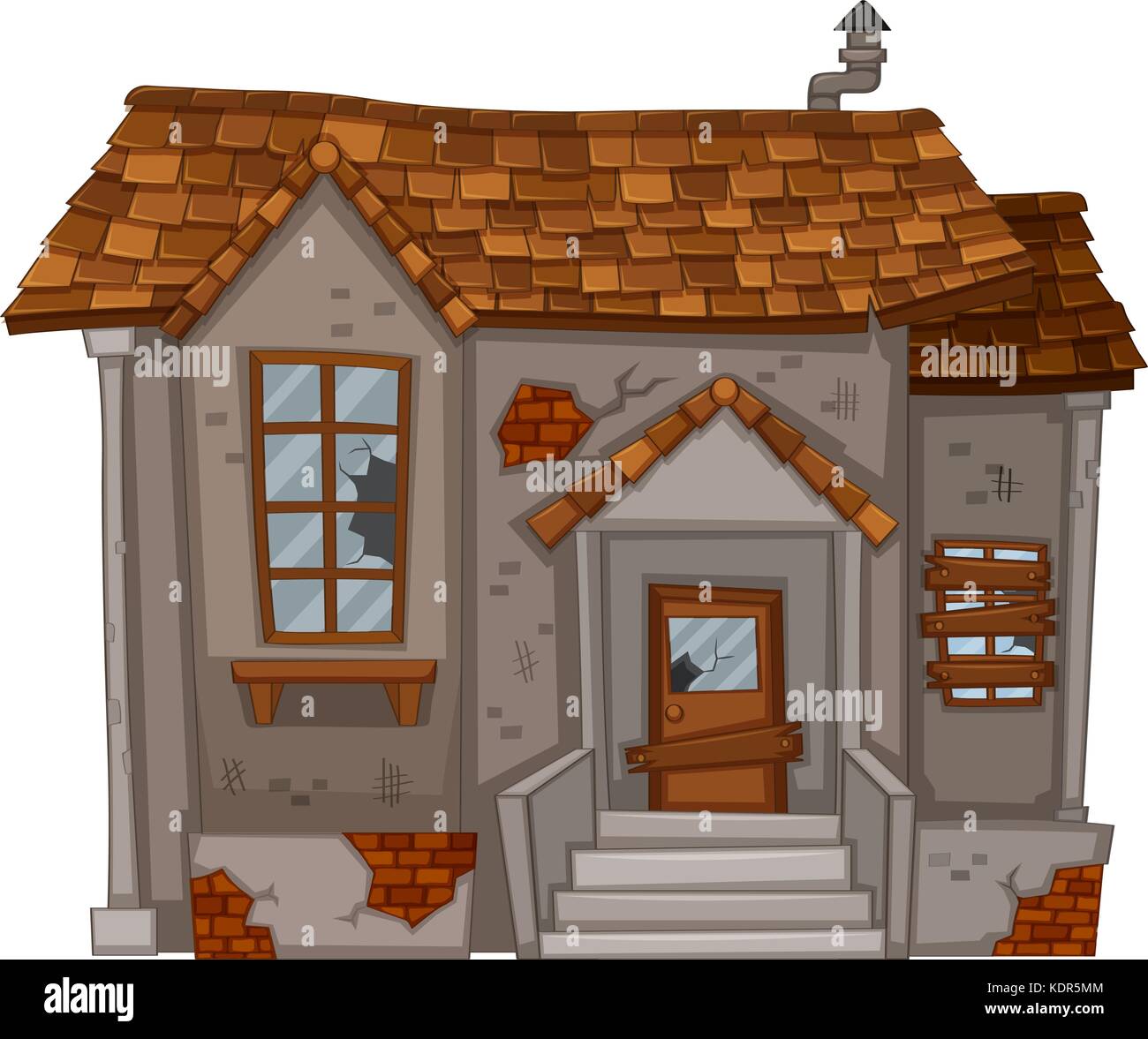 Vieille maison avec des murs en ruine illustration Illustration de Vecteur