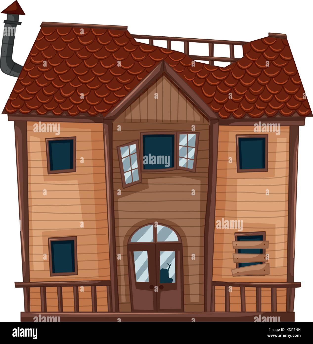 Vieille maison en bois illustration Illustration de Vecteur