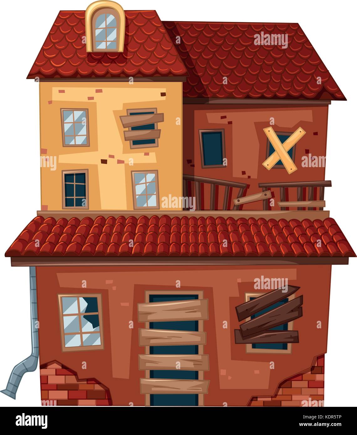 Vieille maison de briques rouges illustration Illustration de Vecteur