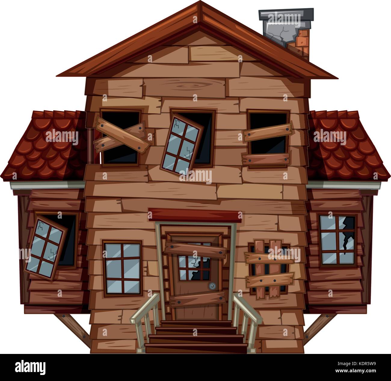 Maison en bois en mauvais état illustration Illustration de Vecteur