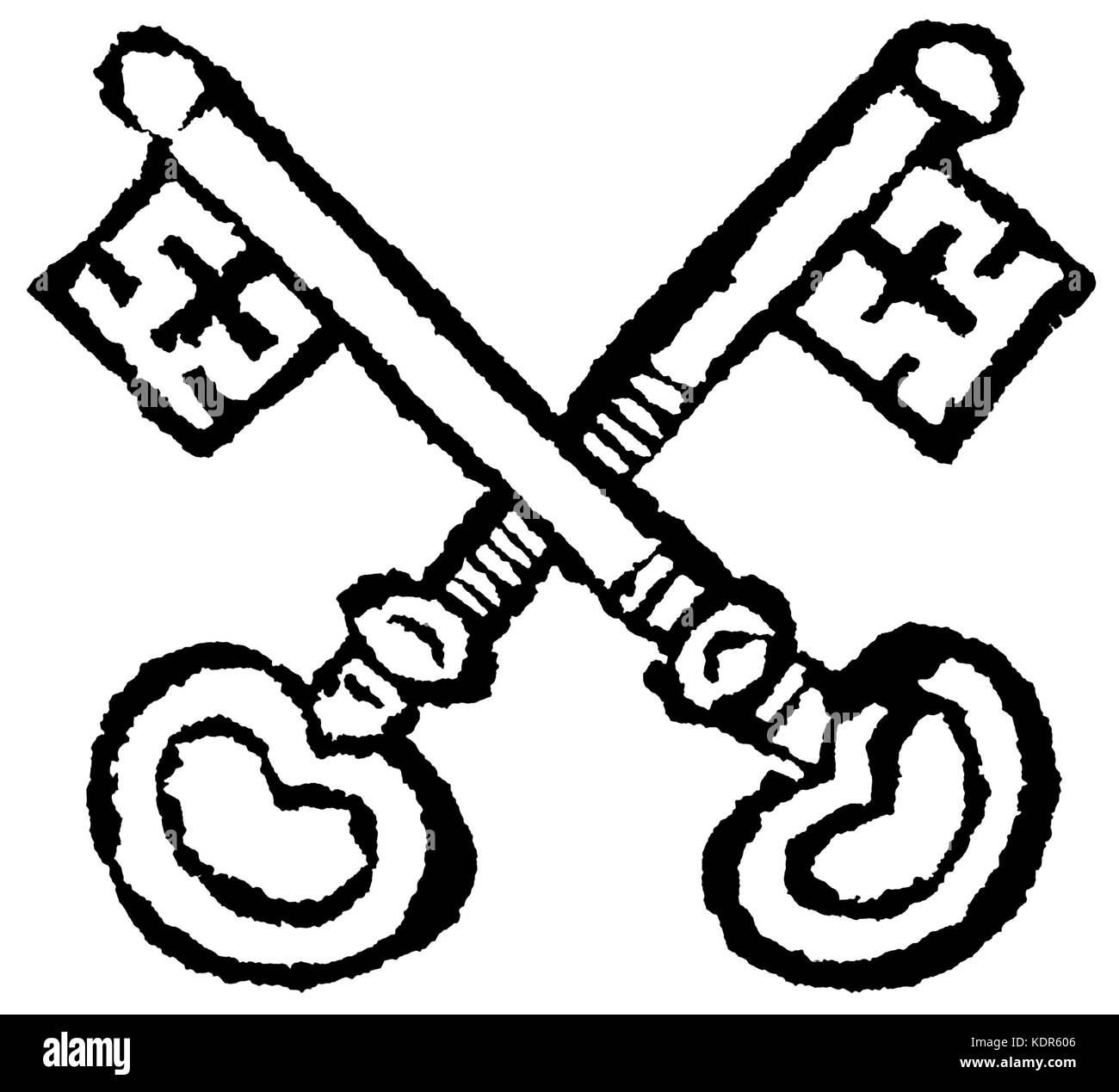 Clefs croisées du sceau de l'Évêché de St Asaph Banque D'Images