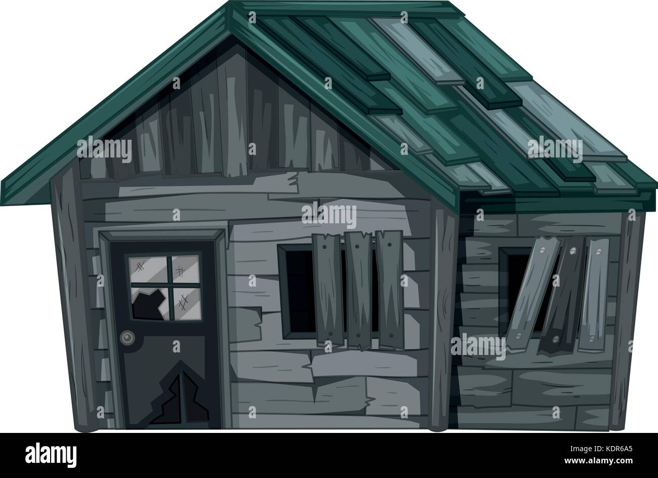 Maison en bois sur fond blanc illustration Illustration de Vecteur
