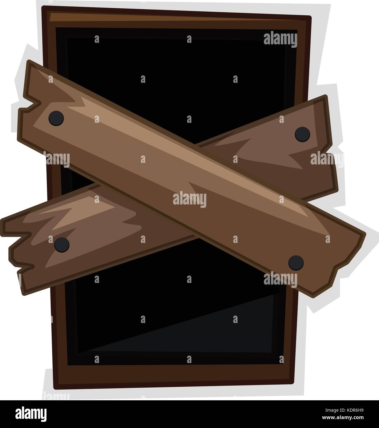 Fenêtre avec des planches en illustration Illustration de Vecteur