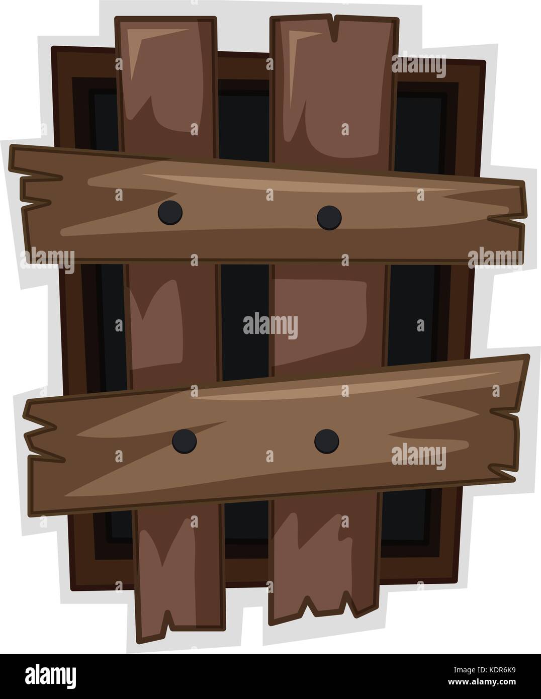 Fenêtre cassée sur fond blanc illustration Illustration de Vecteur