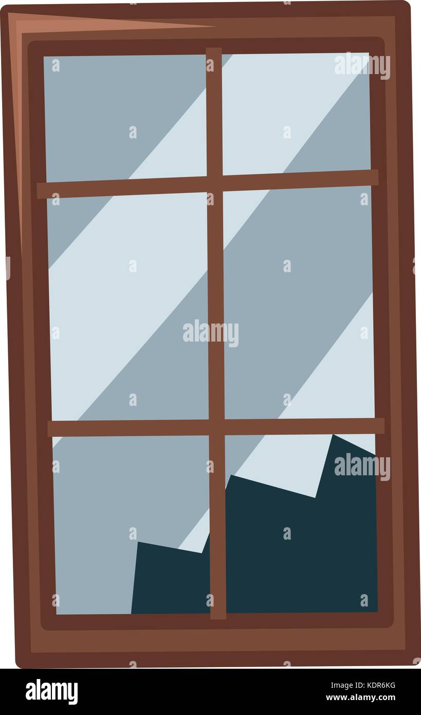 Fenêtre cassée sur fond blanc illustration Illustration de Vecteur