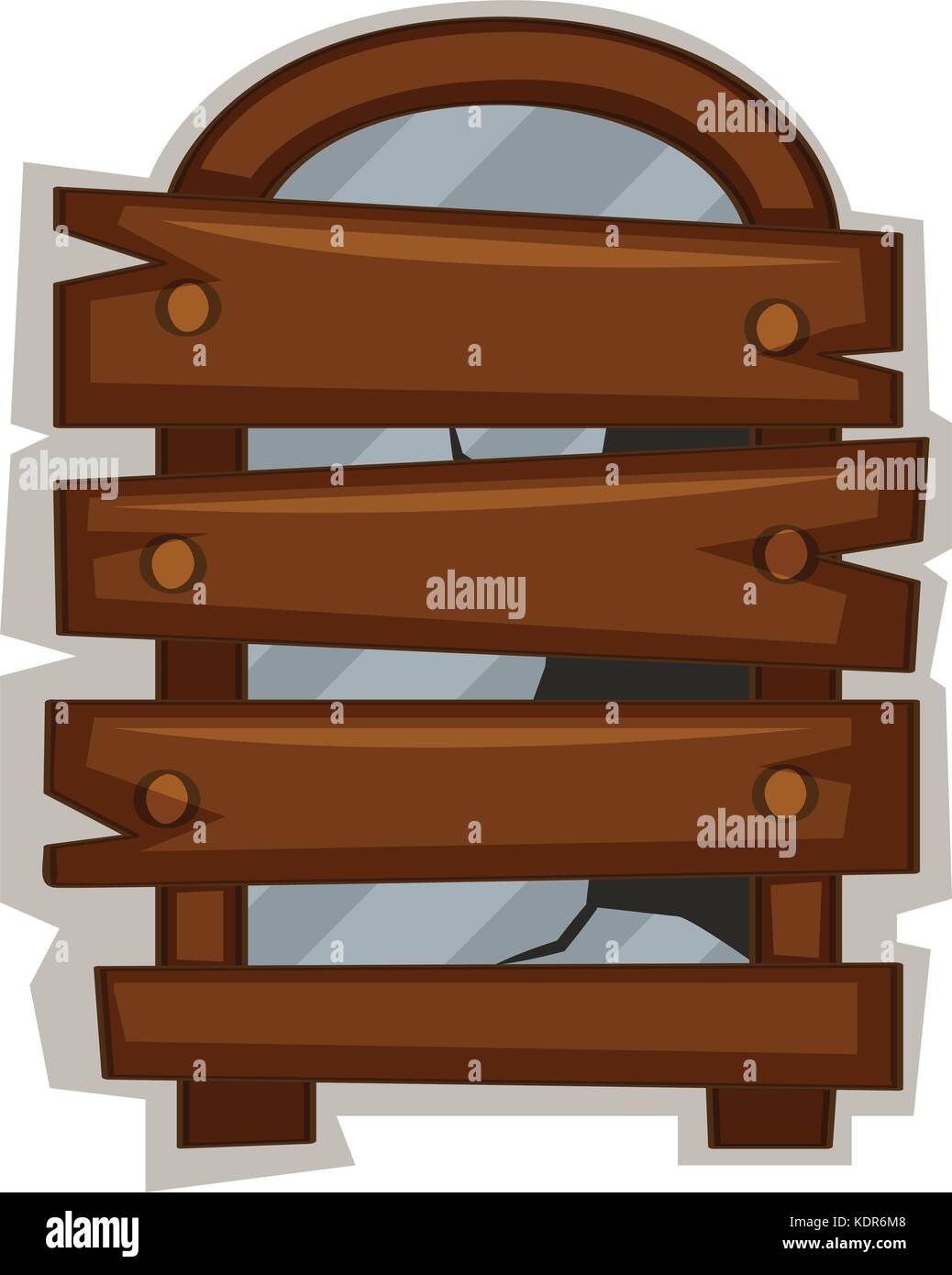 Fenêtre avec verre cassé illustration Illustration de Vecteur