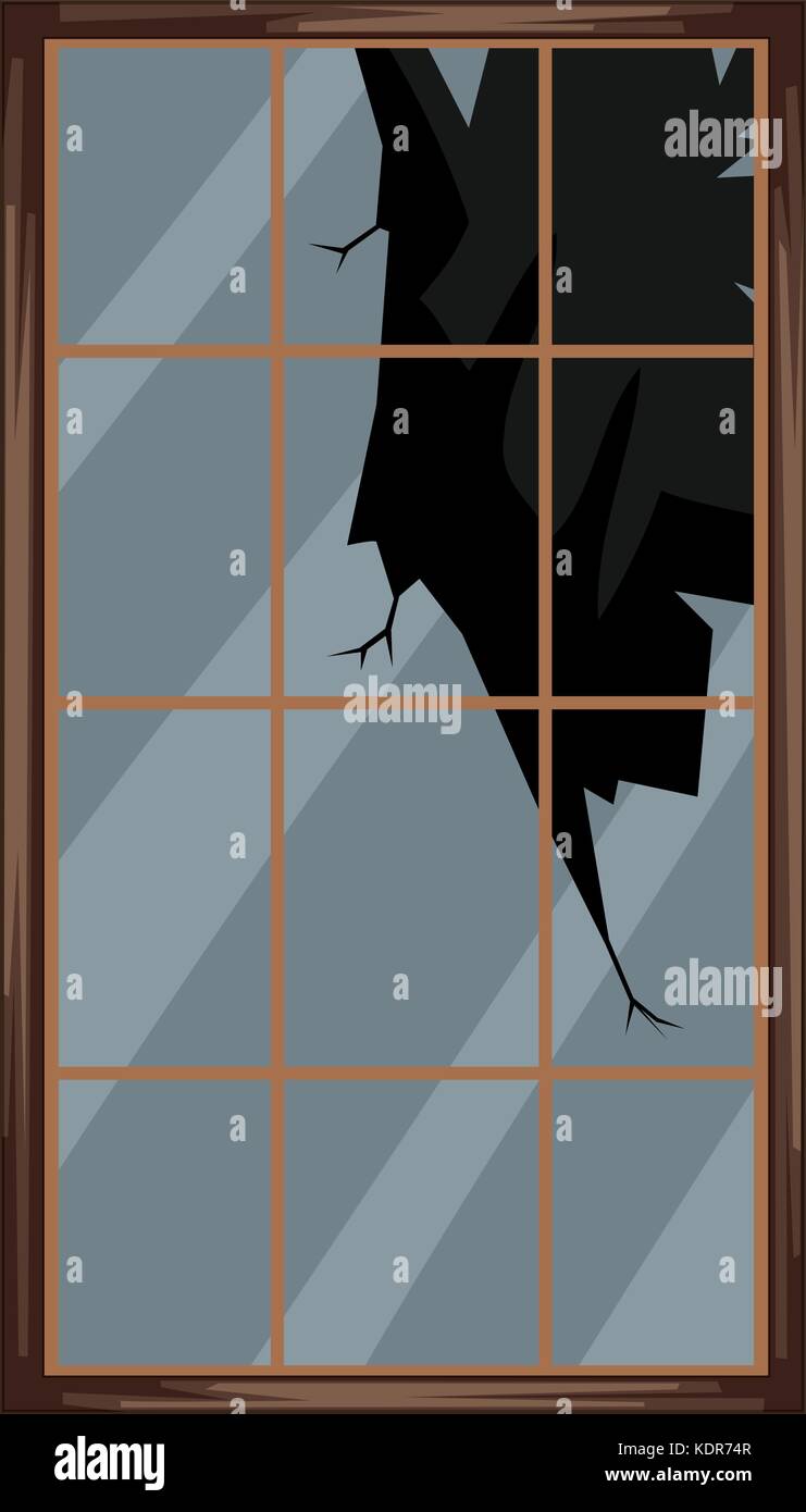 Fenêtre carrée de verre brisé illustration Illustration de Vecteur