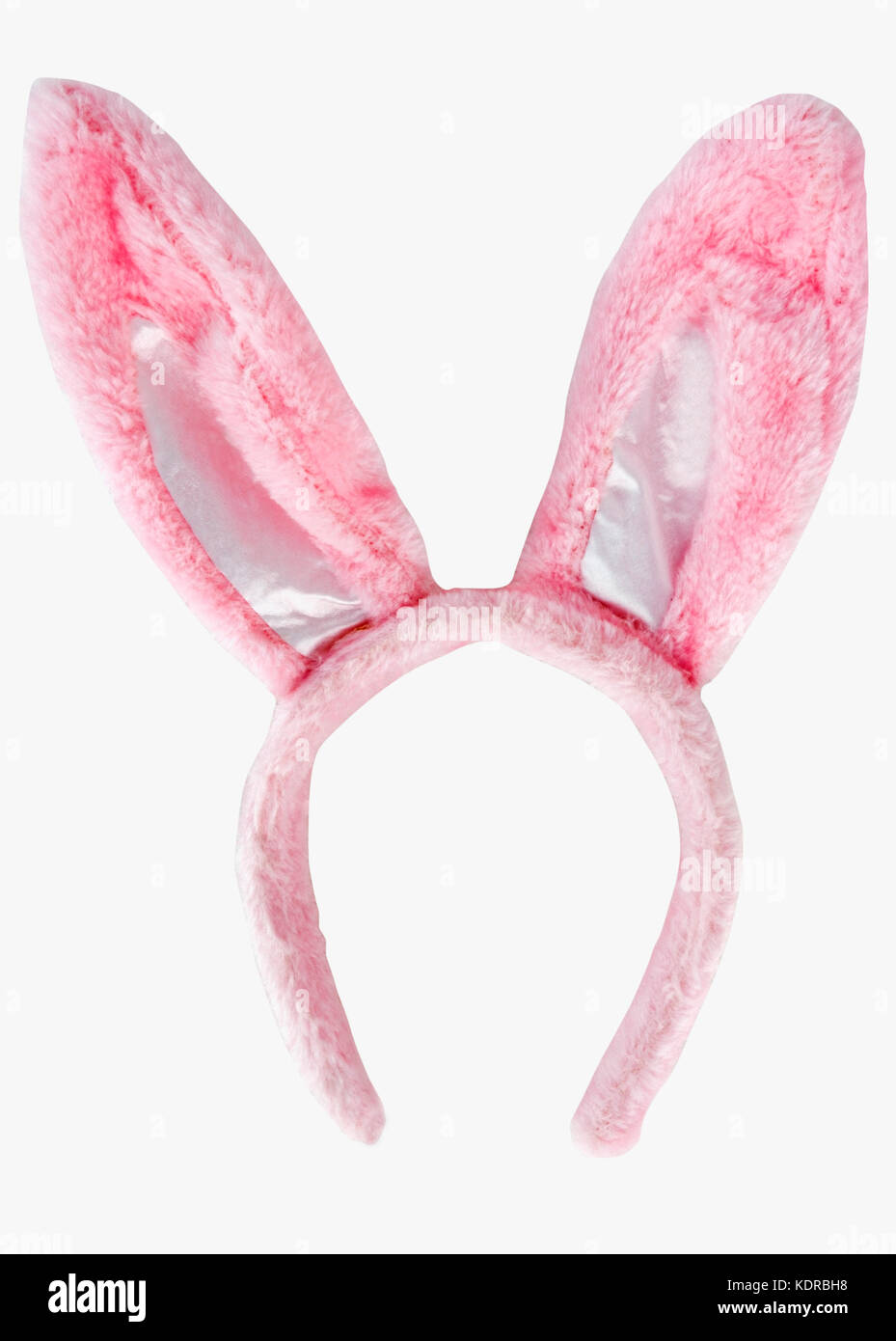 Fourrure de lapin de pâques rose isolé les oreilles. Banque D'Images