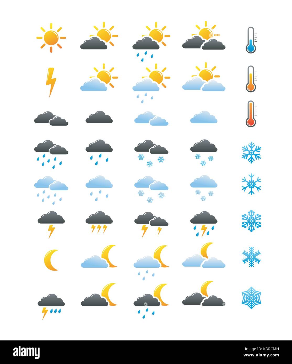 Collection d'icônes météo vectoriels EPS 10. Illustration de Vecteur