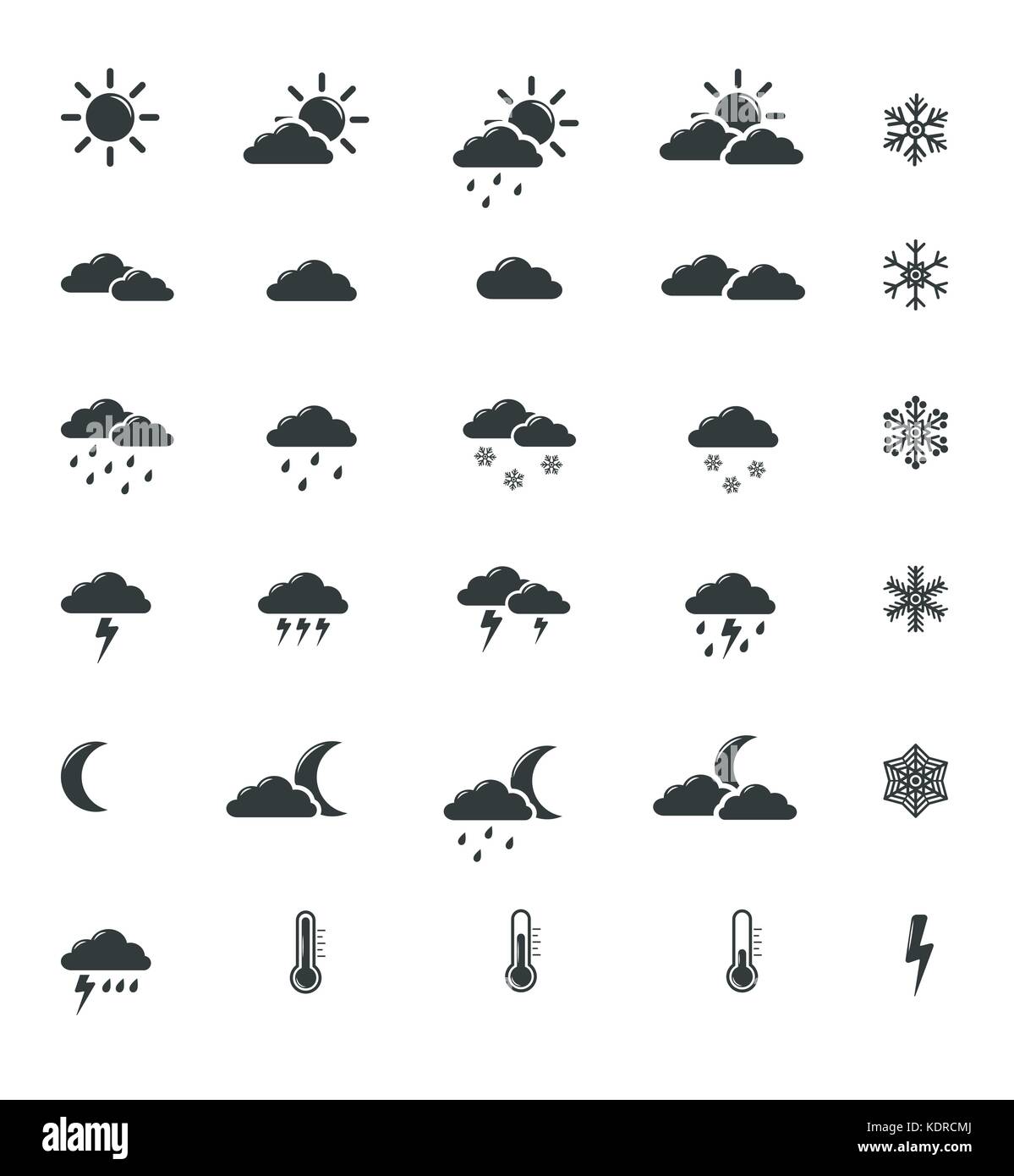 Collection d'icônes météo vectoriels EPS 10. Illustration de Vecteur