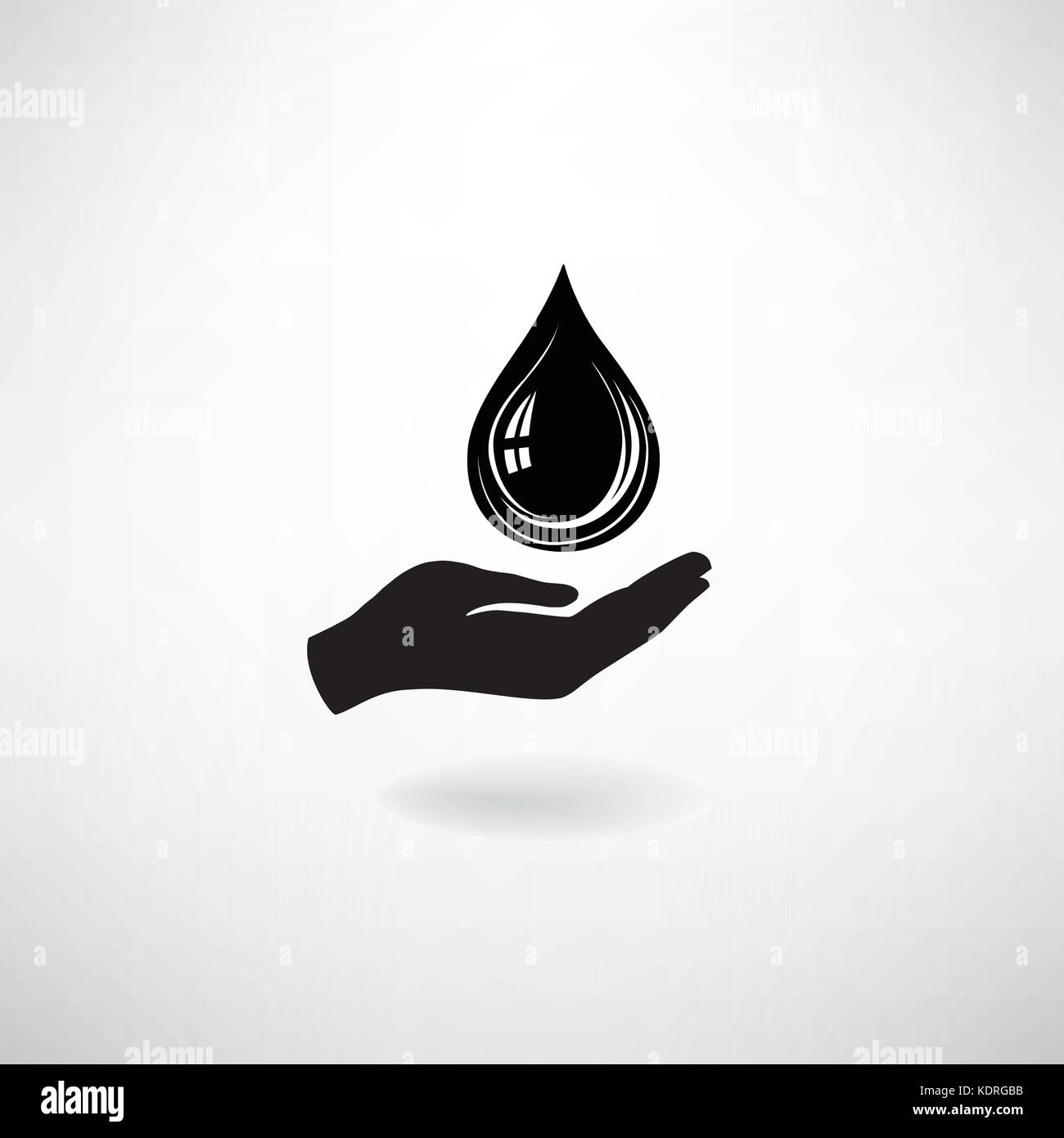 Dans l'icône déroulante part silhouette. économiser de l'eau symbole Illustration de Vecteur